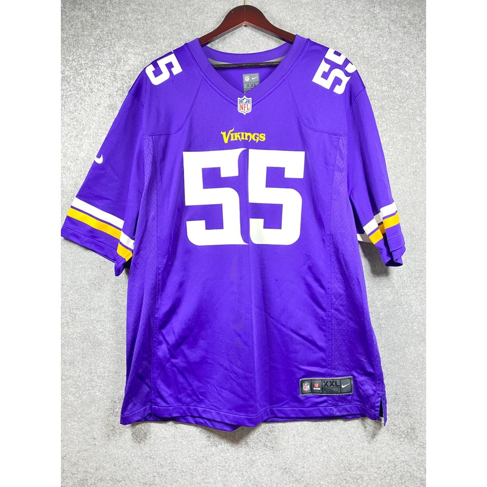 Nike Minnesota Vikings Anthony Barr 55 NFL Jersey Mens XXL Purple On Field